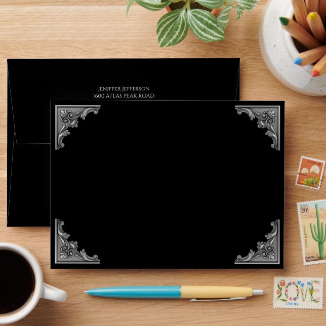 Elegant Black Envelope (Desk)