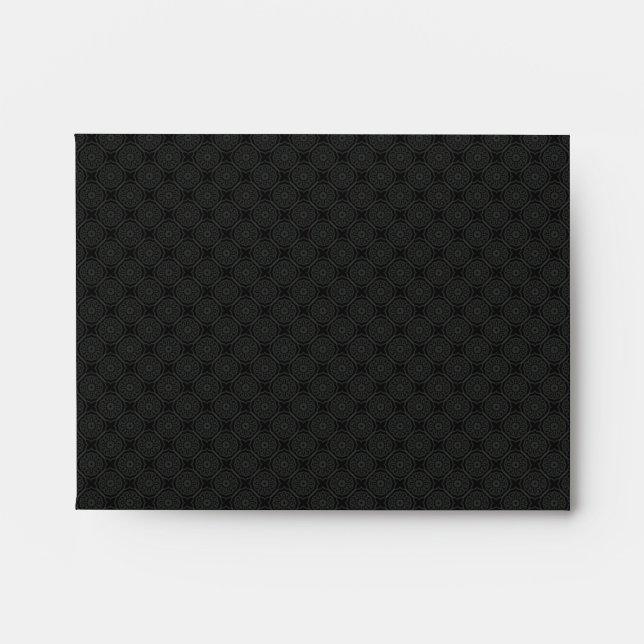 Elegant Black Envelope - a2 Note Card (Front)
