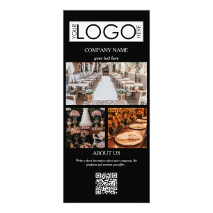 Elegant Black Event Planning Business 3 Photos Rack Card