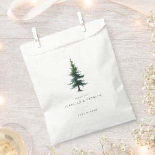 Elegant Black Evergreen Tree Favour Bag