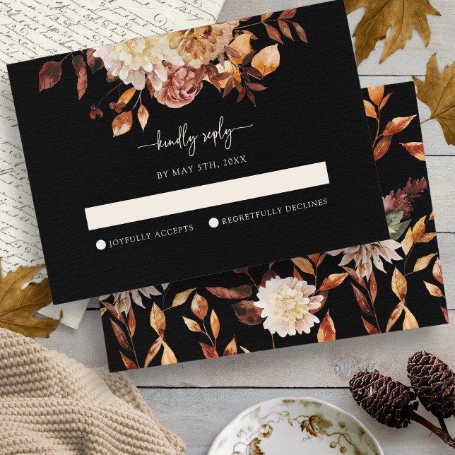 Elegant Black Fall RSVP Card (Elegant Black Fall RSVP Card
)