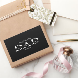 Elegant Black Father's Day - Kid's Names Rectangular Sticker