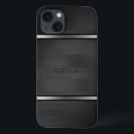 Elegant Black Faux Wood Stripes Silver Accent iPhone 13 Case<br><div class="desc">Elegant black faux wood stripes with silver accents.  If you need any help customising any of my designs,  contact ArtOnWear designer. Free text formatting with live help available by request.</div>