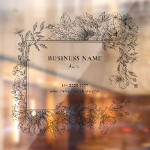 Elegant Black Floral Frame Florist Transparent