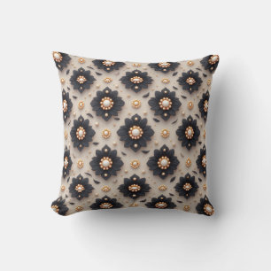 Elegant Black Flower Embellishments With Pearl Cushion