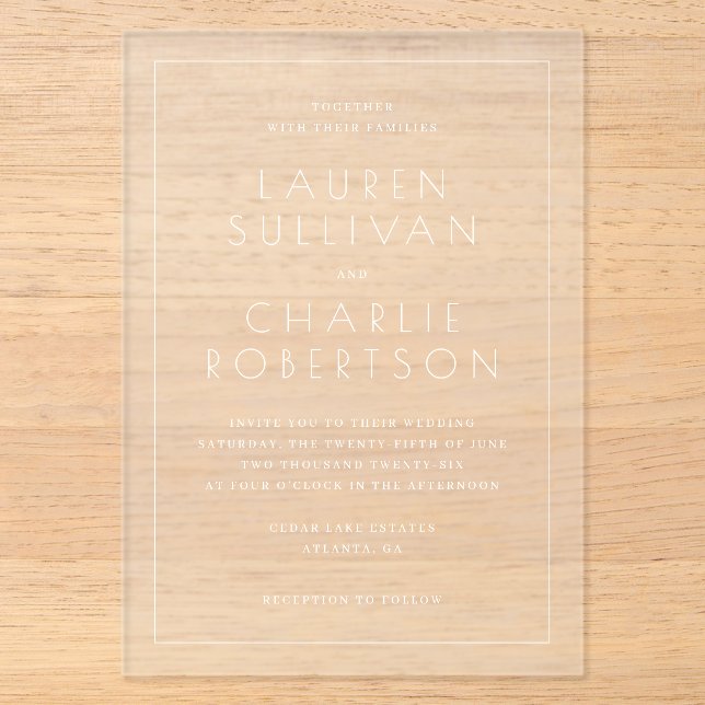 Elegant Black Formal Invitations (Front)