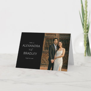 Elegant Black Formal Photo Thank You Card