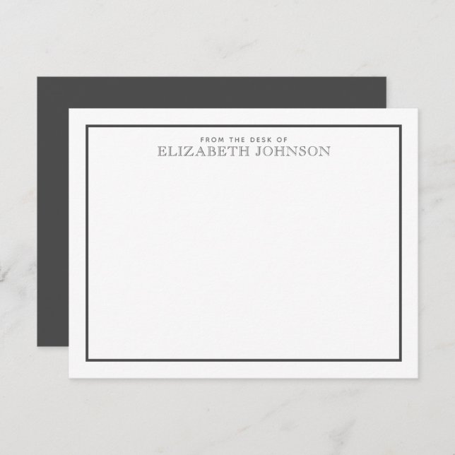 Elegant Black Formal Script Card (Front/Back)
