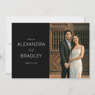 Elegant Black Formal Wedding Thank You Card