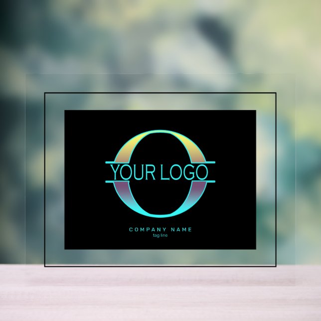 Elegant Black Frame and Background for Logo Acrylic Sign (Neutral)