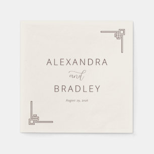 Elegant Black Geometric Accents Napkin