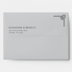 Elegant Black Geometric Symbol Envelope