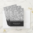 Elegant Black & Glam Silver Bokeh Glitter