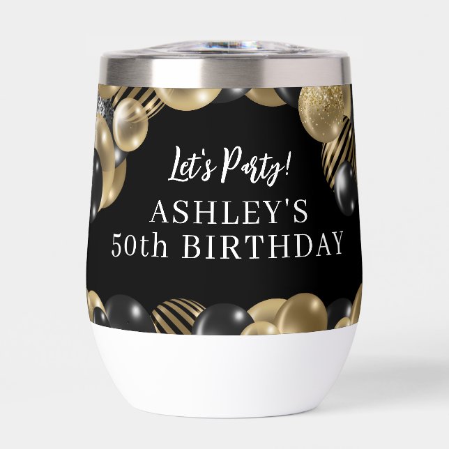 Elegant Black Gold 50th Birthday (Front)