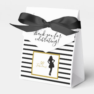 Elegant Black Gold 50th Birthday Milestone Party Favour Box