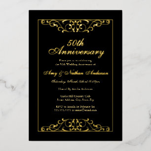 Elegant Black Gold 50th Wedding Anniversary
