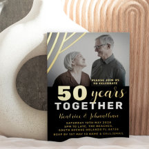Elegant Black & Gold 50th Wedding Anniversary