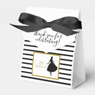 Elegant Black Gold 70th Birthday Milestone Party Favour Box