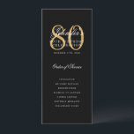 Elegant Black Gold 80th Birthday Program w/ Menu<br><div class="desc">Elegant "Birthday Party Program" design with a sophisticated script typography w/ custom text.</div>