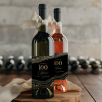 Elegant Black Gold Agate 100th Birthday Party