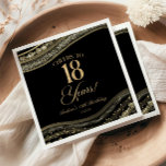 Elegant Black Gold Agate 18th Birthday Party Napkin<br><div class="desc">These are Elegant Black Gold Agate 18th Birthday Party Paper Napkins!</div>