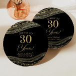 Elegant Black Gold Agate 30th Anniversary Party Paper Plate<br><div class="desc">These are Elegant Black Gold Agate 30th Wedding Anniversary Party Paper Plates!</div>