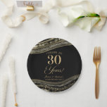 Elegant Black Gold Agate 30th Anniversary Party Paper Plate<br><div class="desc">These are Elegant Black Gold Agate 30th Wedding Anniversary Party Paper Plates!</div>