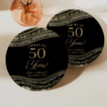 Elegant Black Gold Agate 50th Anniversary Party Paper Plate<br><div class="desc">These are Elegant Black Gold Agate 50th Wedding Anniversary Party Paper Plates!</div>