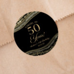Elegant Black Gold Agate 50th Birthday Party Classic Round Sticker<br><div class="desc">This is an Elegant Black Gold Agate 50th Birthday Party Favour Stickers Labels!</div>