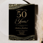 Elegant Black Gold Agate 50th Birthday Party Invitation<br><div class="desc">This is an Elegant Black Gold Agate 50th Birthday Party Invitation!</div>