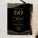 Elegant Black Gold Agate 60th Birthday Party Invitation<br><div class="desc">This is an Elegant Black Gold Agate 60th Birthday Party Invitation!</div>