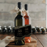 Elegant Black Gold Agate 60th Birthday Party Wine Label<br><div class="desc">These are Elegant Black Gold Agate 60th Birthday Party Wine Bottle Labels!</div>