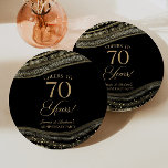 Elegant Black Gold Agate 70th Anniversary Party Paper Plate<br><div class="desc">These are Elegant Black Gold Agate 70th Wedding Anniversary Party Paper Plates!</div>