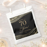 Elegant Black Gold Agate 70th Birthday Party Favour Bag<br><div class="desc">These are Elegant Black Gold Agate 70th Birthday Party Favour Bags!</div>