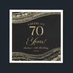 Elegant Black Gold Agate 70th Birthday Party Napkin<br><div class="desc">These are Elegant Black Gold Agate 70th Birthday Party Paper Napkins!</div>