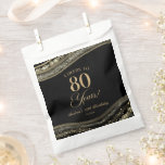 Elegant Black Gold Agate 80th Birthday Party Favour Bag<br><div class="desc">These are Elegant Black Gold Agate 80th Birthday Party Favour Bags!</div>