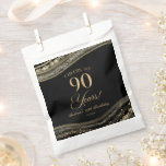 Elegant Black Gold Agate 90th Birthday Party Favour Bag<br><div class="desc">These are Elegant Black Gold Agate 90th Birthday Party Favour Bags!</div>
