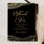 Elegant Black Gold Agate Birthday Party Thank You Card<br><div class="desc">This is an Elegant Black Gold Agate Birthday Party Thank You Card!</div>