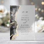 Elegant Black Gold Agate Wedding Monogram Acrylic Invitations<br><div class="desc">This Elegant Black Gold Agate Wedding Monogram Acrylic Invitation features a sleek and modern design with a sophisticated black and gold colour scheme. The elegant agate pattern blends beautifully with the personalised monogram, making it perfect for couples who want to make a statement on their special day. Printed on premium...</div>
