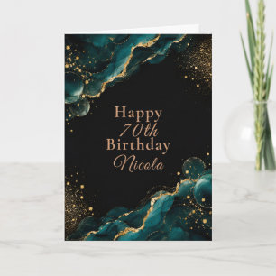 Elegant Black Gold Alcohol Ink Card