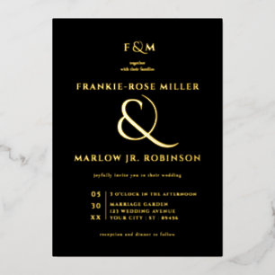 Elegant Black Gold Ampersand Modern Luxury Wedding