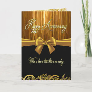 Elegant Black & Gold Anniversary – "Love Is True" Card