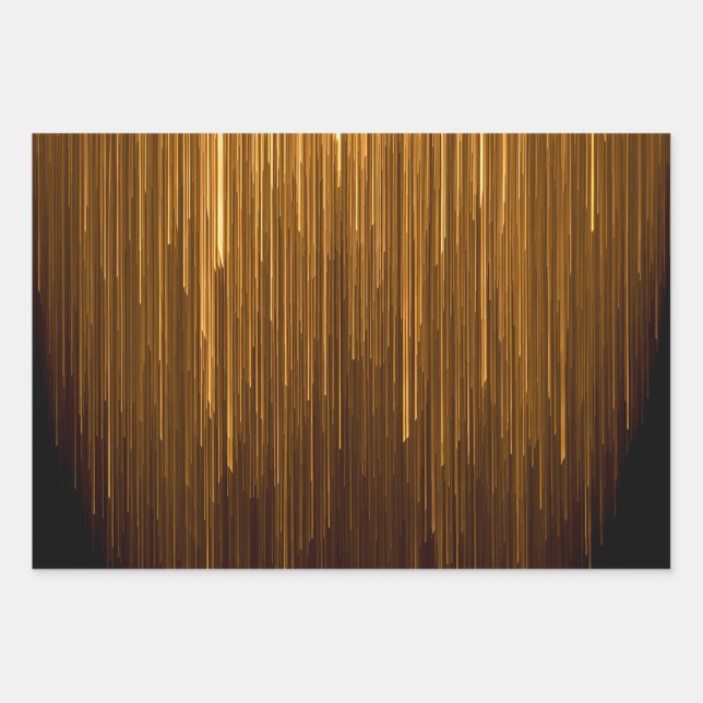 Elegant Black & Gold Anniversary Wrapping Paper Sheet (Front)