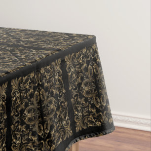 Elegant Black Gold Art Deco Design Tablecloth
