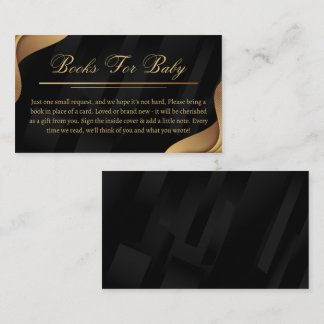 Elegant Black & Gold Baby Shower Book Request Enclosure Card