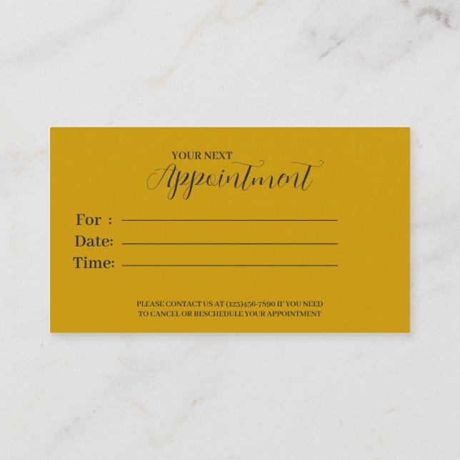 Elegant Black & Gold Back&Front Appointment Card (Back)