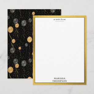 Elegant Black & Gold Balloons Party Card