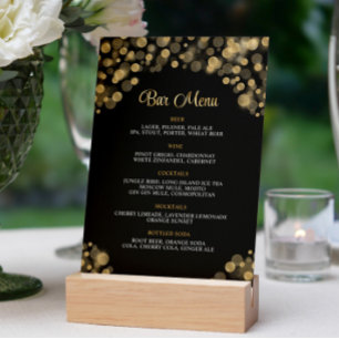 Elegant Black & Gold Bar Menu Invitation