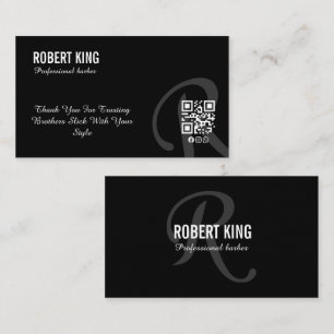 Elegant Black Gold Barber Thank You Card