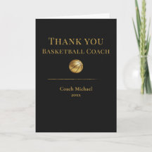 Elegant Black Gold Basketball Coach Team 